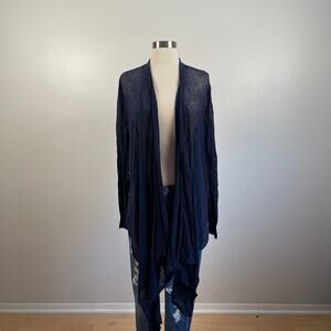 Eileen Fisher • Navy Blue Waterfall Cardigan